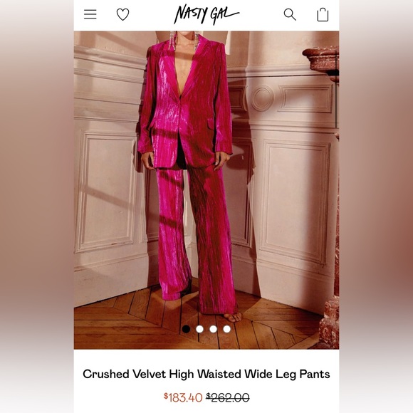 Pink Crushed Velvet Suit 2-piece - Picture 5 of 5
